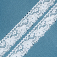 Кружево эластичное 2757 белый, 3.4 см, (250 ярд)