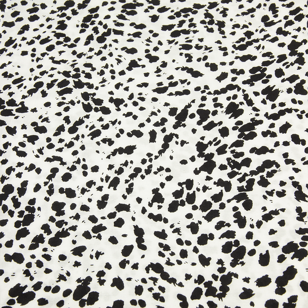 Ткань Штапель HM208-49880.2 белый пятна черные (92г/кв.м) 150см/±50м