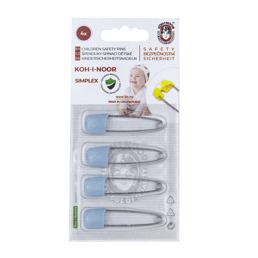 Булавки детские Koh-i-noor цвет голубой 1900 (4 шт)