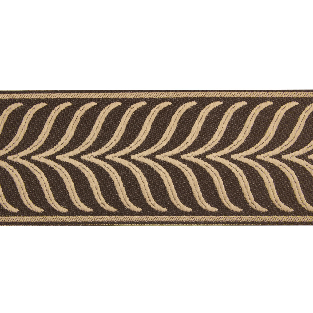 Текстильный бордюр YGH164-8 Mirtex коричнево-бежевый "Elementum 2", ширина 9 см/±25 м