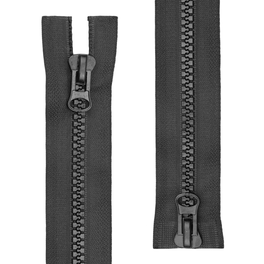 Молния "тракторная" разъемная (2-замка) 85 см Т8 №322 черный УСИЛЕННОЕ ЗВЕНО (пуллер-овал) (20 шт)