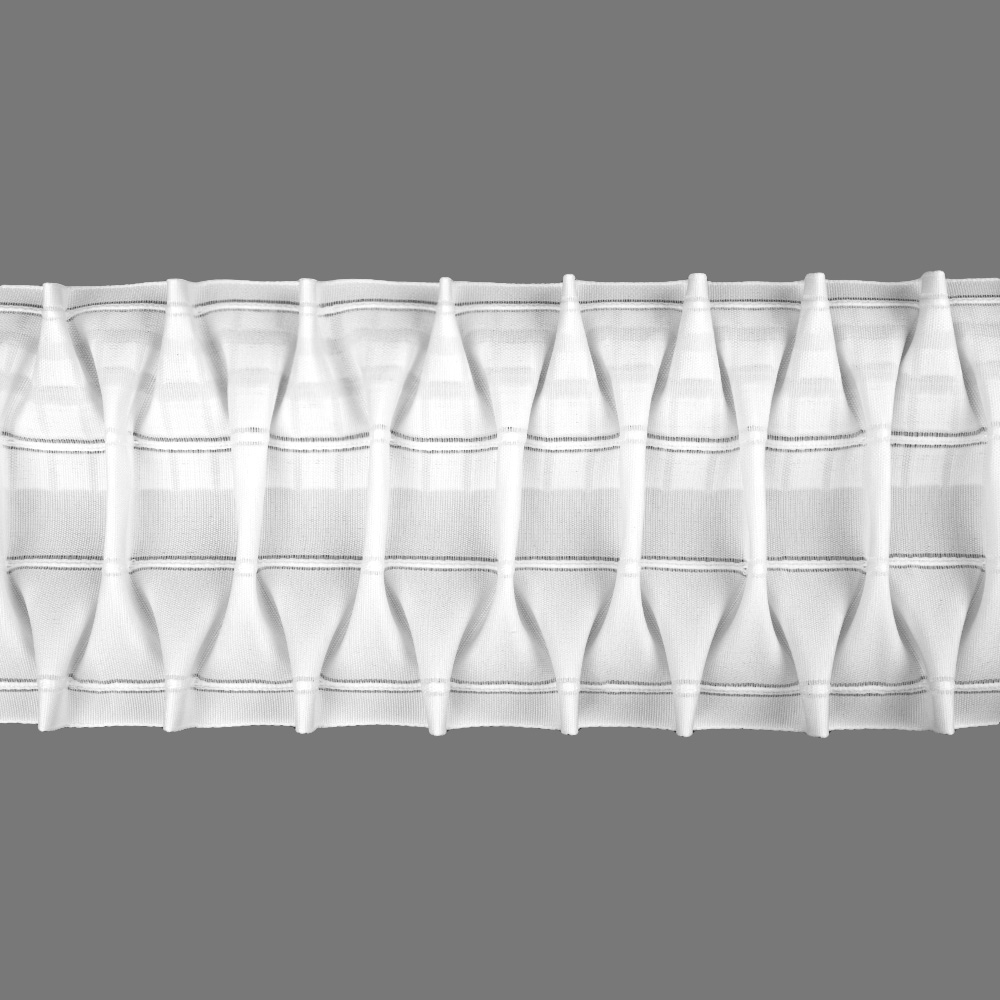 Шторная лента Буфы 4424Р (1:2,5) Oz-is Premium тканая 15 см/50 м (4 кармана, корд-4 шнура)