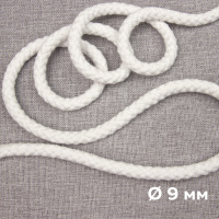 Шнур х/б 9 мм белый (1кг~=35м) (кг)