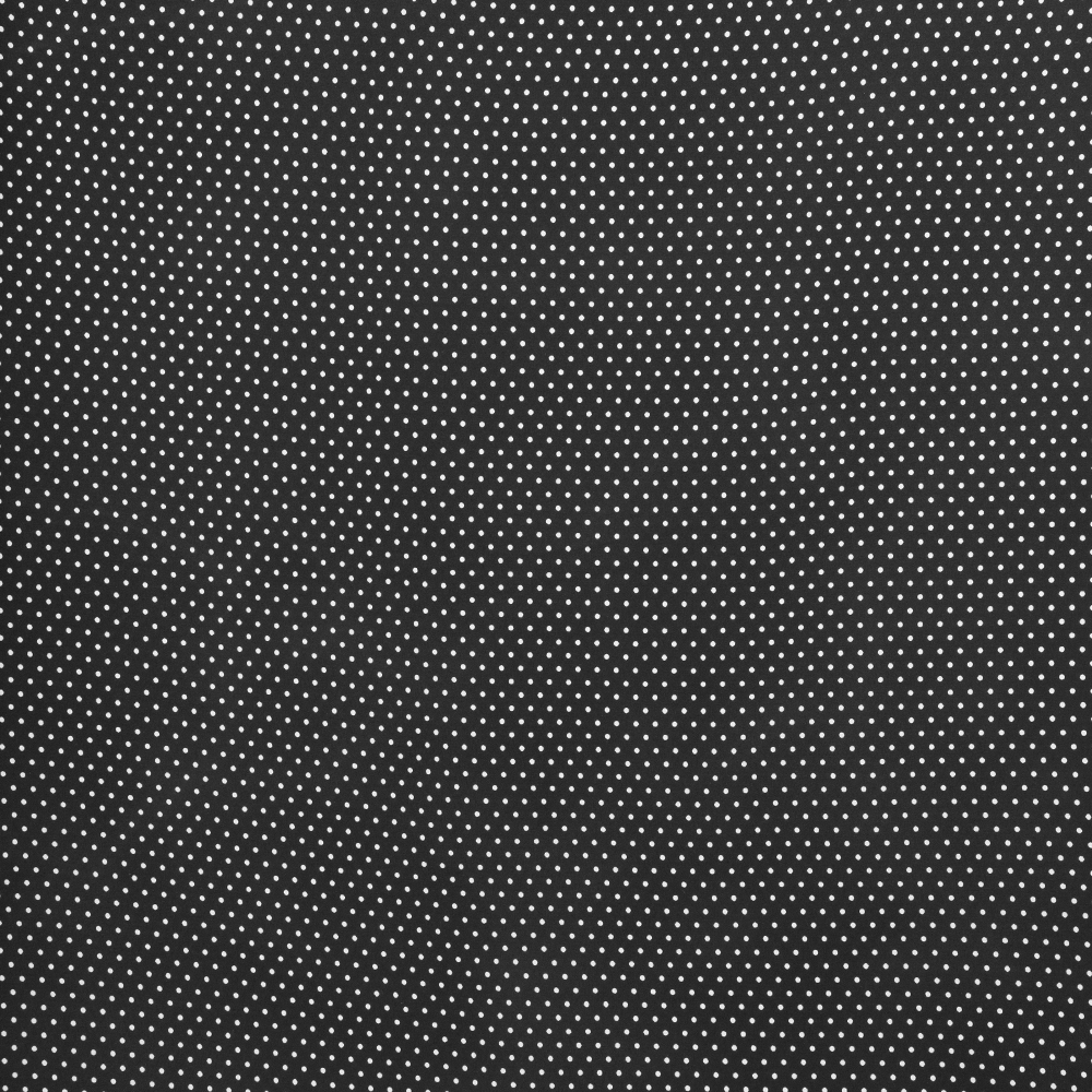 Ткань Софт НМ412.45 цвет черный принт горох 2 мм (105г/кв.м) 150см/±50м