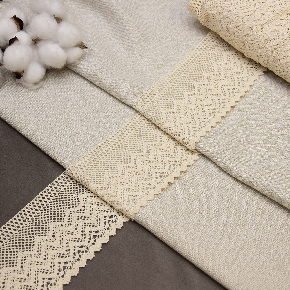 Кружево вязаное 5347 рисовый 100%ХЛ (шир. 88 мм, 91,44 м/22,86 м)