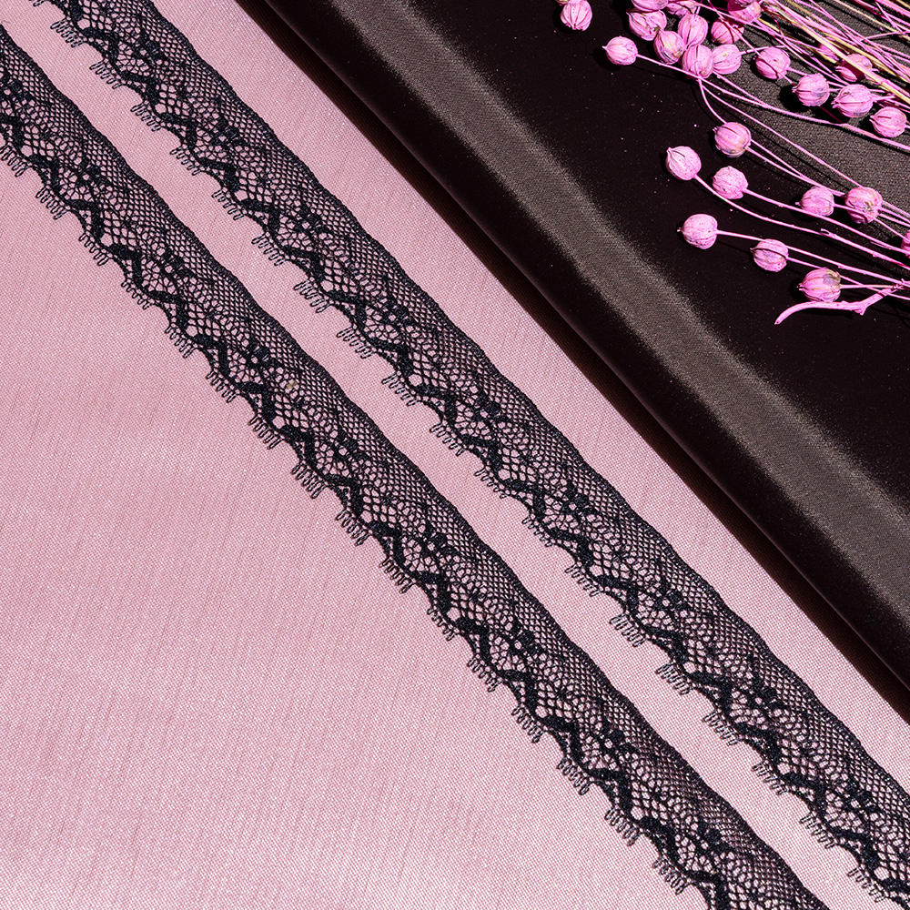 Кружево капроновое 333 черный, 2.1 см, (365,76 м/22,86 м)