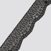 Тесьма с пайетками 85395-D103 черный (13,716 м)
