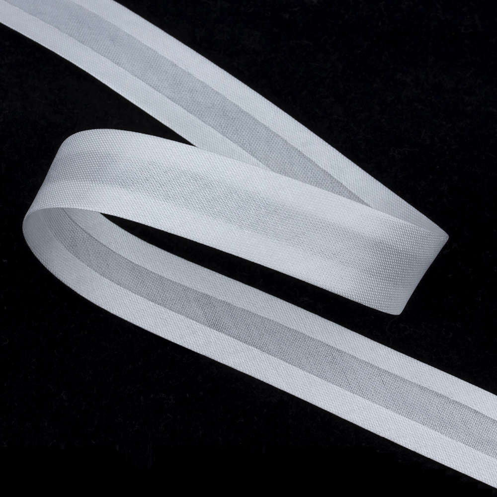 Косая бейка "MirTex" 20 мм белый (132 м)