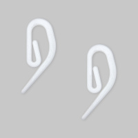 Крючок MirTex пластиковый УСИЛЕННЫЙ 008 белый "Улитка" (100 шт)