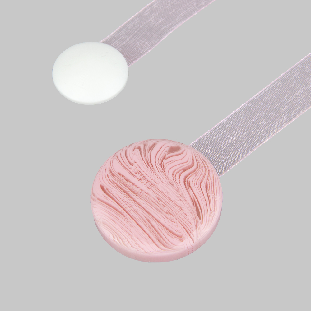 Магнит для штор на ленте 3601- 5 розовый "Размытый акрил" (d35мм) (уп. 2 шт)