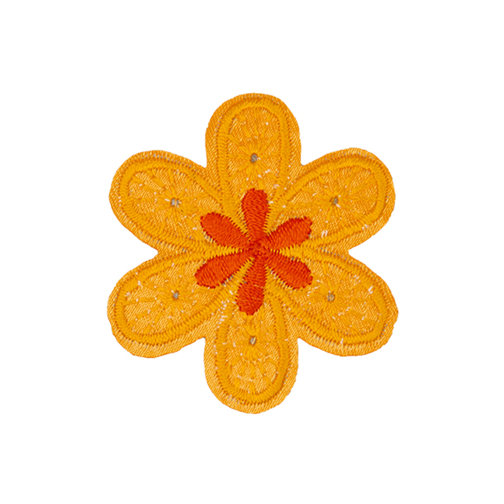 Аппликация клеевая 8-1# цветок оранжевый (5 шт)
