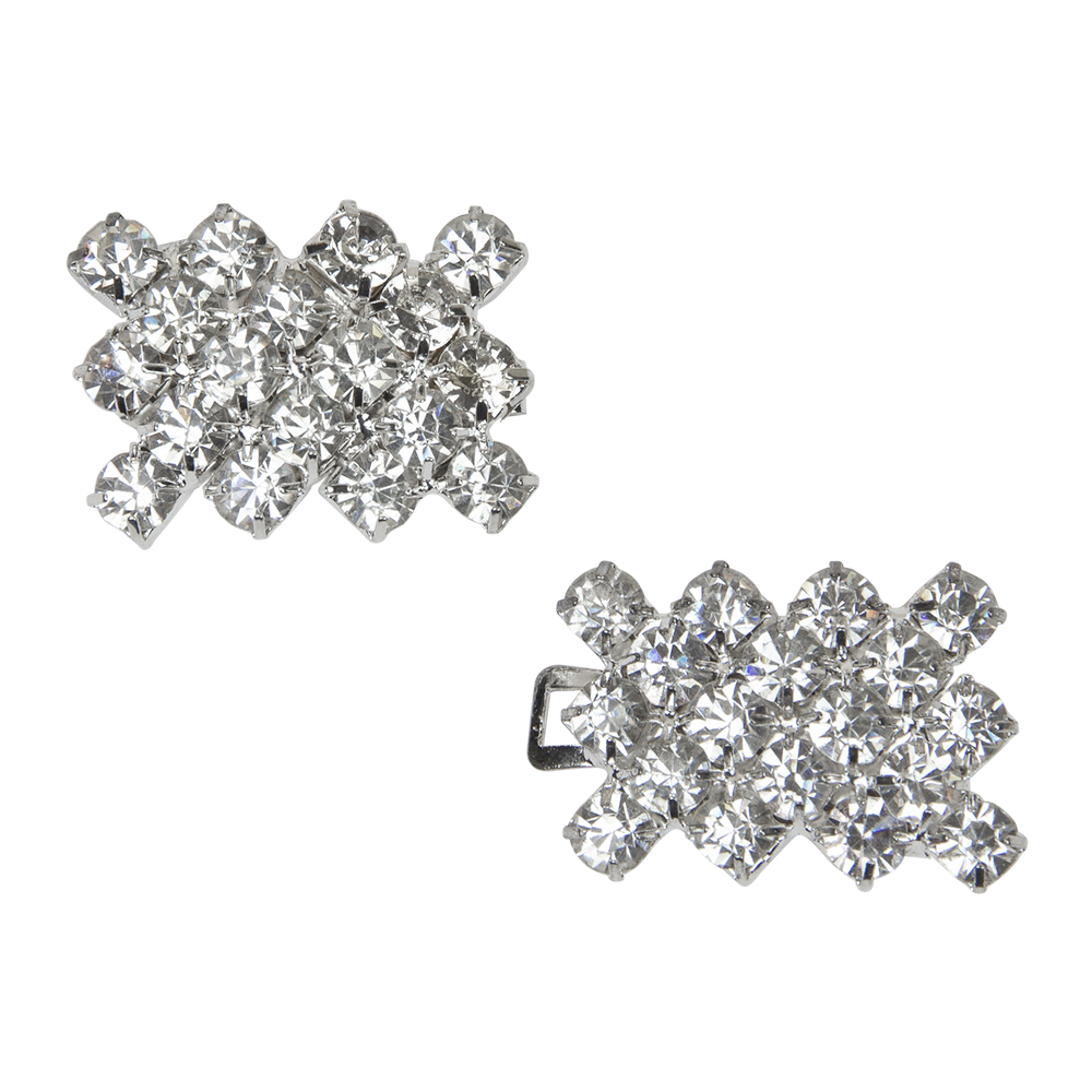 Застежка со стразами 3119-UG серебро