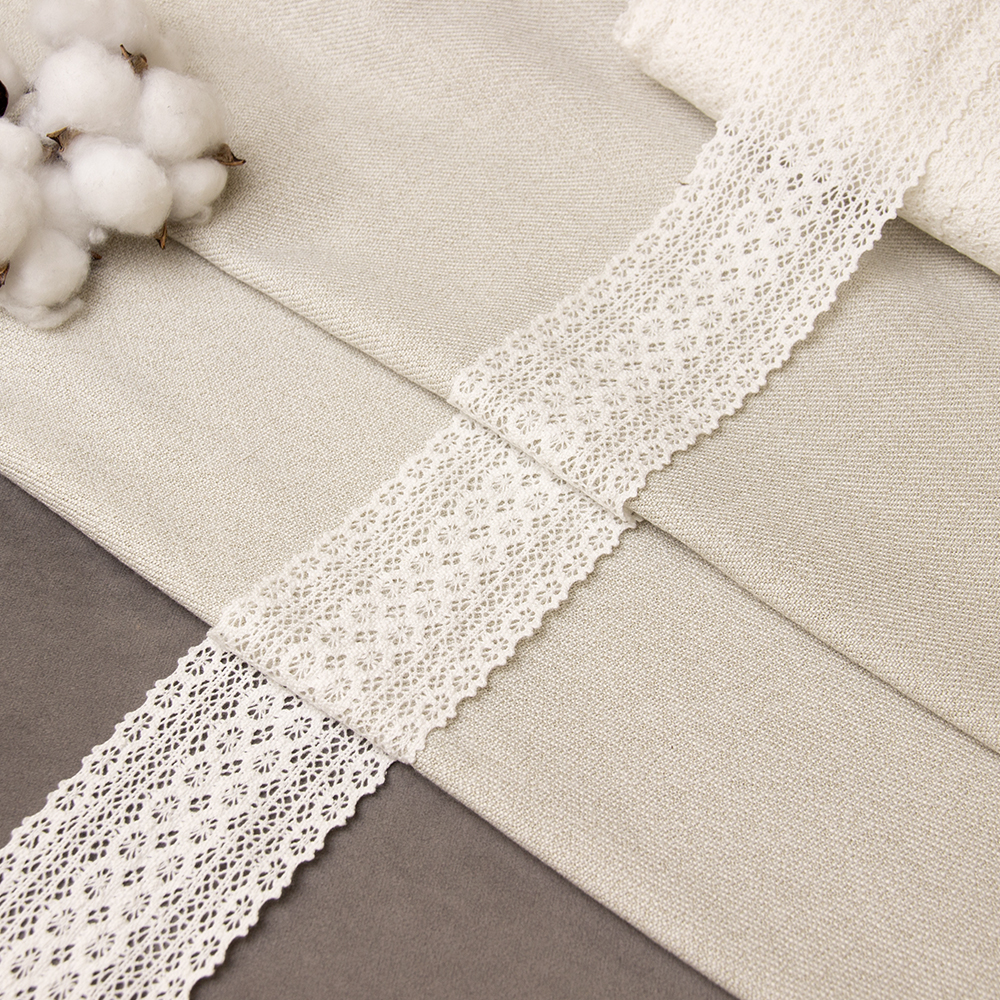 Кружево вязаное 5408 белый 80%ХЛ, 20%ПЭ (шир. 73 мм, 91,44 м/22,86 м)