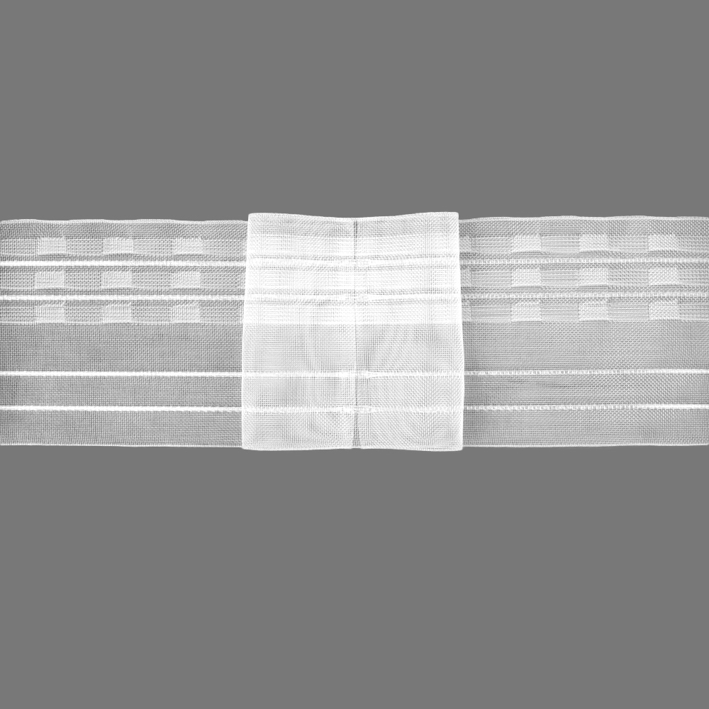 Шторная лента 4355MP(4356MP)(1:2) Oz-is Premium прозрачная 8см/50м (3 кармана, 4 корда леска)