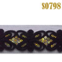 Тесьма с пряжей S0798 Black (13,7 м)