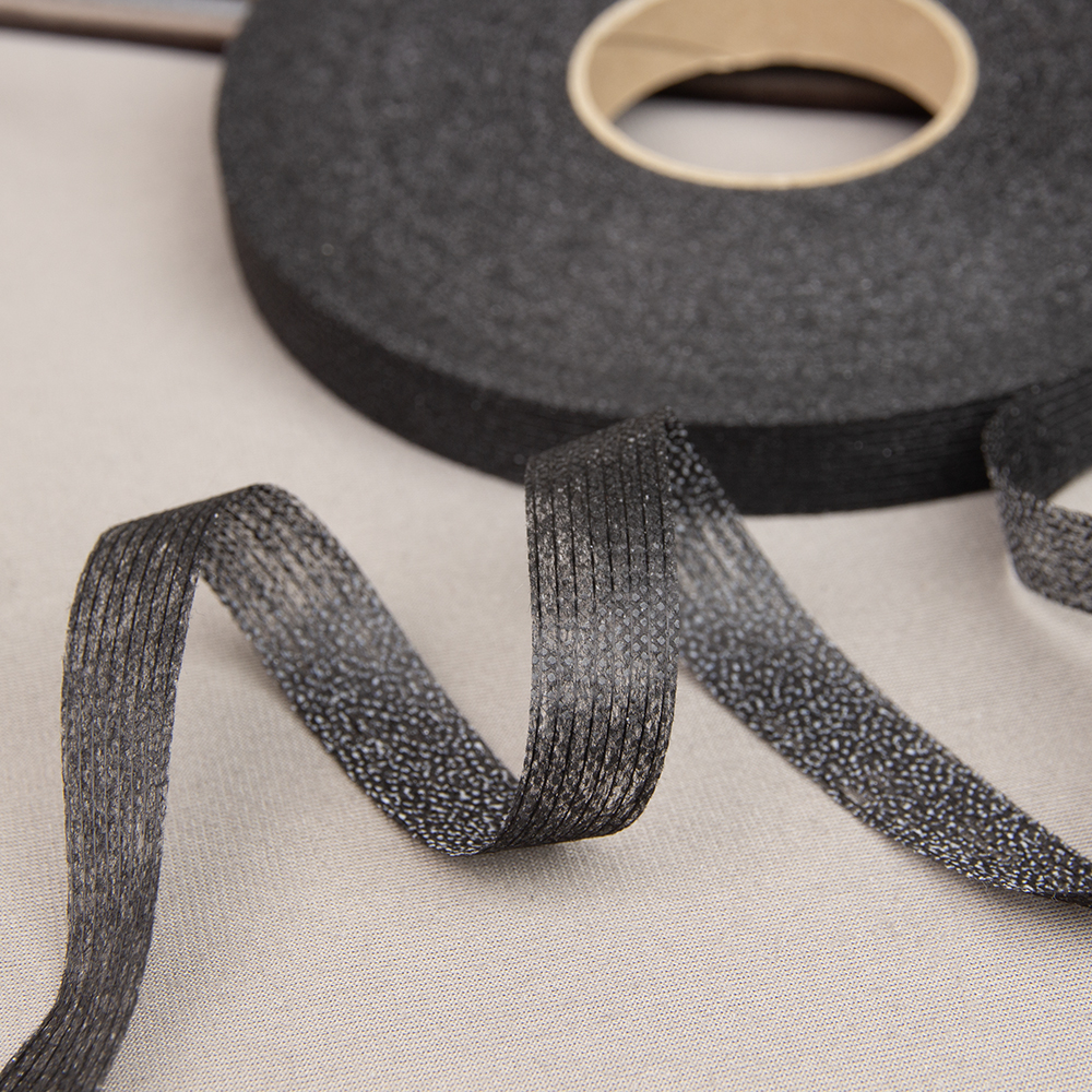 Лента нитепрошивная долевая черный 15 мм/100 м