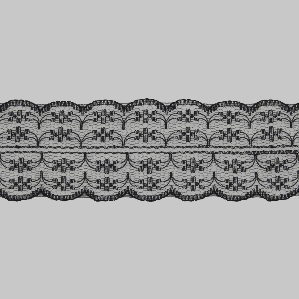 Кружево капроновое 270-2A черный, 4 см, (274,32 м/22,86 м)