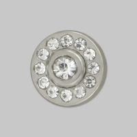Пуговица со стразами 3151 серебро (10 шт)