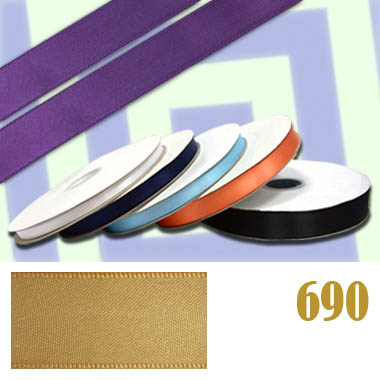 Лента атласная двухсторонняя 690 золото 19 мм (6/8") (100 ярд)