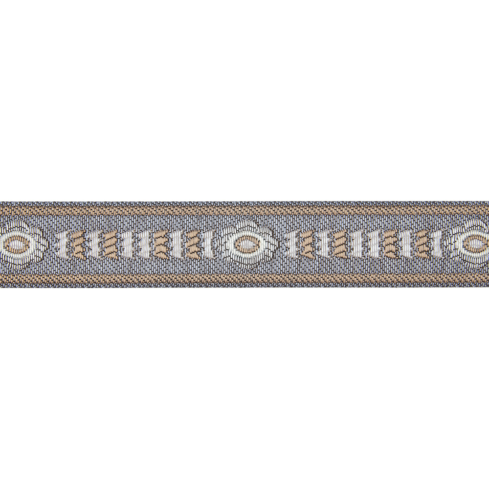 Текстильный бордюр YGH282-2 Mirtex серо-голубой "Византия 2", ширина 3,5 см/±25 м