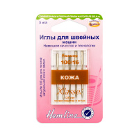 Иглы для бытовых швейных машин для кожи №100 Hemline 104.100 (5 блистер х 5 шт)