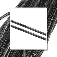 Шнур кожзам прошитый ADL10 черный лак 3 мм (31 м)