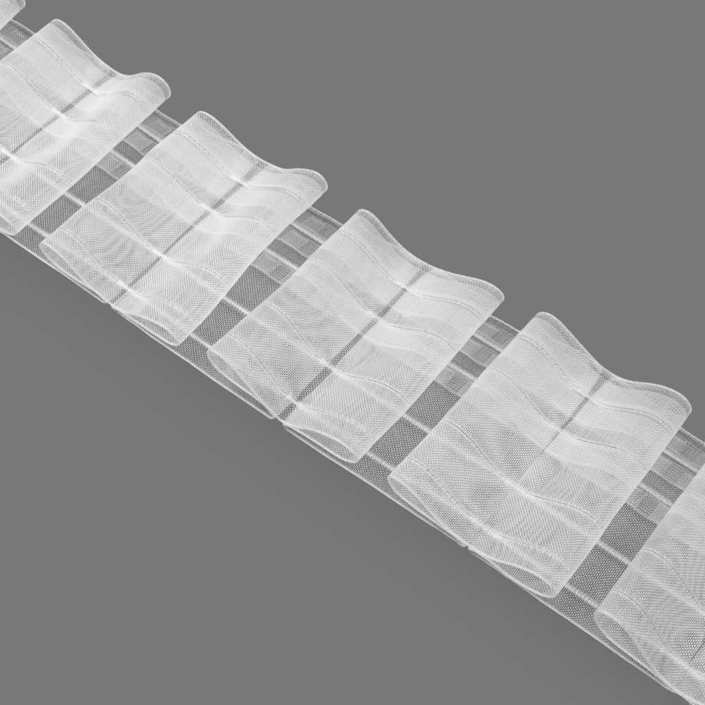 Шторная лента Бантовая 4414MP (1:3) Oz-is Premium прозрачная 10 см/50 м (3 кармана, корд-4 лески)