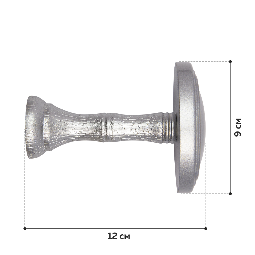 Держатель-розетка для подхват SD-012-11 Mirtex светло-серый Коллекция "Royyana" L10см/d9см (2 шт)
