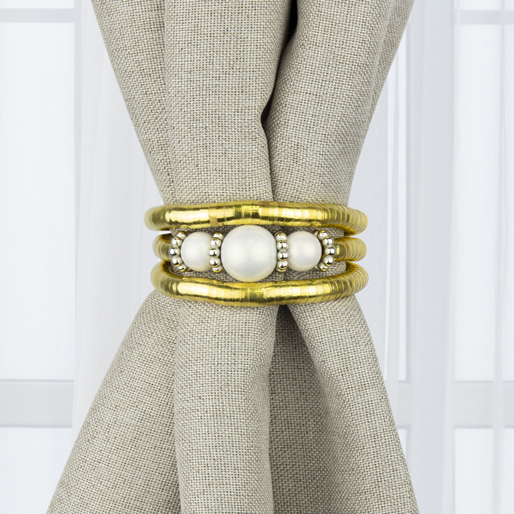 Подхват для штор браслет гибкий T2531 золото/белый (2 шт)