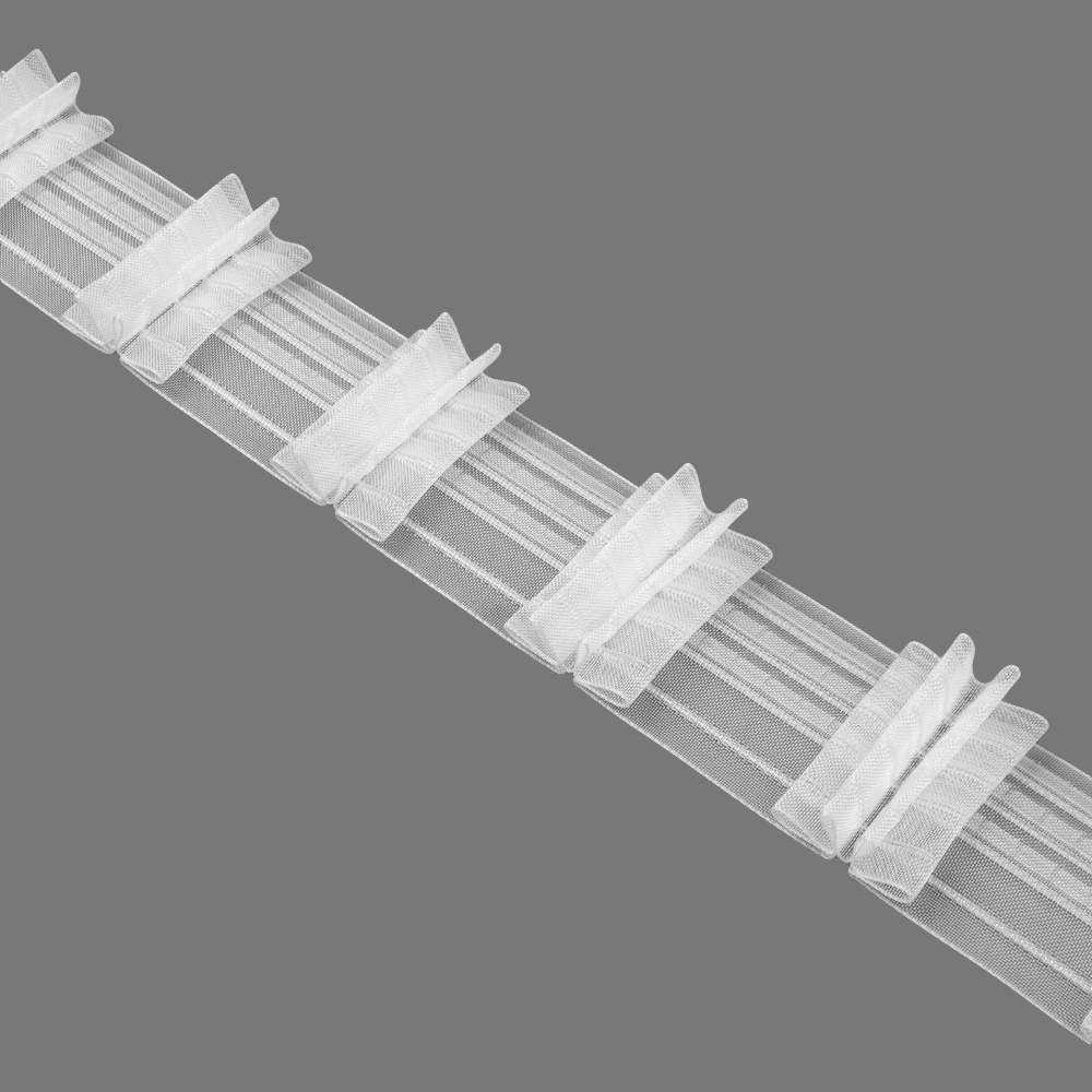 Шторная лента 4439MP (1:3) Oz-is Premium прозрачная 6,5 см/50 м (3 карм) 4 ровных групповых складок.
