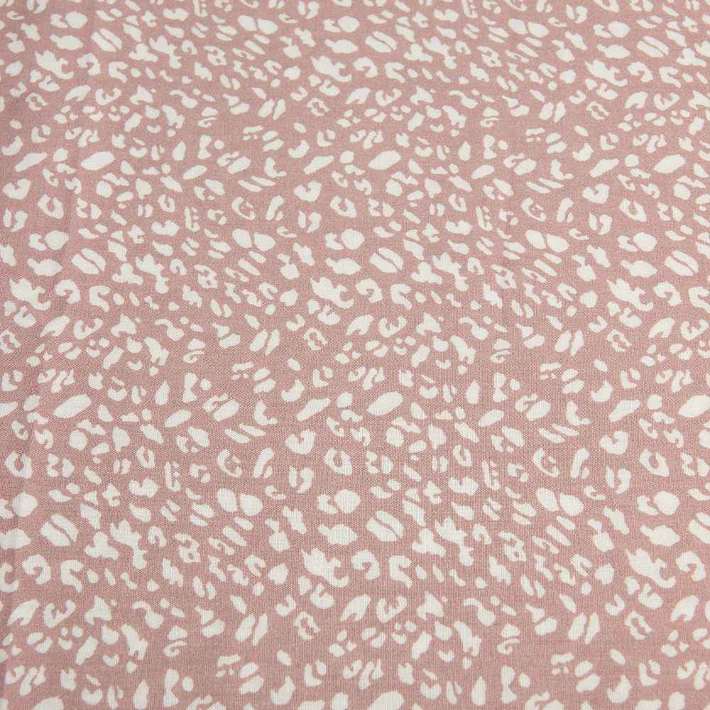 Ткань Штапель HM219-А848.3 розовый пятна лео (92г/кв.м) 150см/±50м