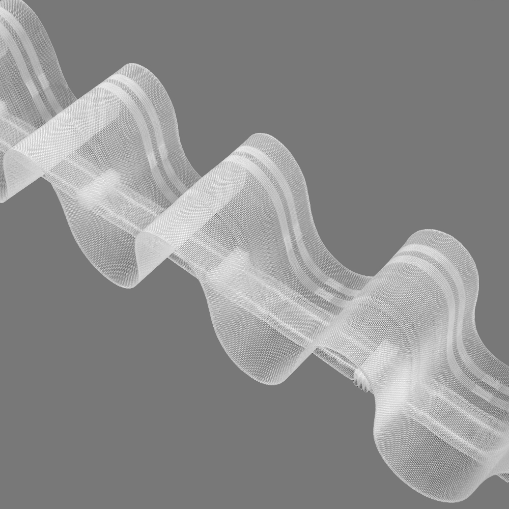 Шторная лента 3306 (1:2) MirTenda Premium "Волна" прозрачная 10 см/50 м