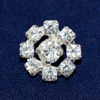 Пуговица со стразами LS6A серебро (10 шт.)