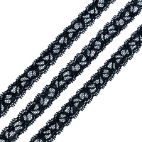 Кружево эластичное 2765 черный, 1.1 см, (350 ярд)