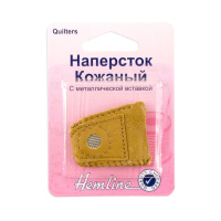 Наперсток кожаный с металлической пластиной Hemline 225.M (1 блистер)