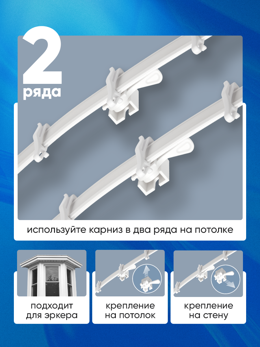 Гибкий карниз в сборе, 10 м