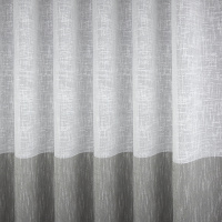 Ткань для штор тюль с утяжелителем 2010-Т V2 белый/серый "под лён" 280 см (30 м±)