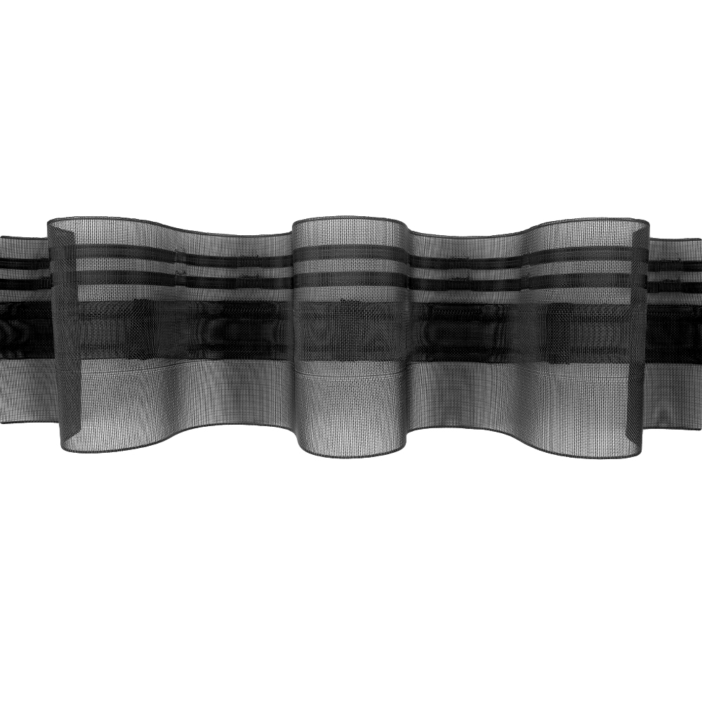 Шторная лента "Волна" BKS-003 (1:2) Oz-is Premium черная 10 см/50 м ( 2 ряда карманов, 2 корда )