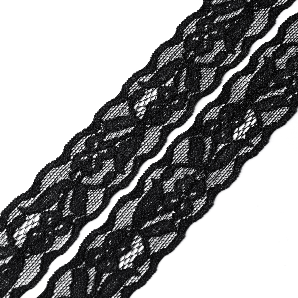 Кружево эластичное 1363 черный, 3.2 см, (400 ярд)
