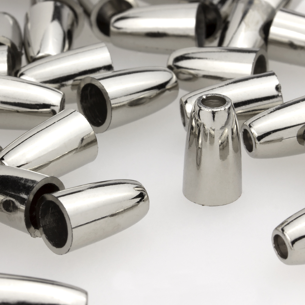 Концевик наконечник для шнура 3мм пластиковый 3334 никель (100 шт)