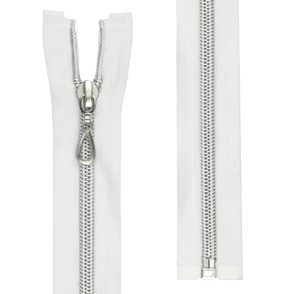 Молния спиральная декоративная 80 см/Т7 белая (20 шт)