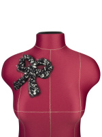 Мысик "Бант" с пайетками 2089 черный/молочный (10 шт.)