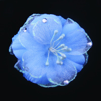 Цветы со стразами 08 голубой 603 (20 шт.)