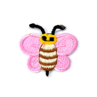 Аппликация вышитая клеевая 953-1 "Пчелка розовая" (10 шт)