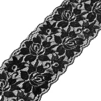 Кружево эластичное 2823 черный, 9.5 см, (140 ярд)
