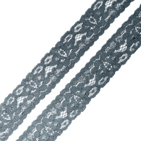 Кружево эластичное 9959 серый, 2.8 см, (300 ярд)
