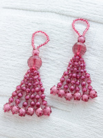 Кисти для штор из бисера и стекляруса FS5003-A red/малиновый (5 шт)