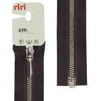 Молния металл Riri, ni, слайдер tropf, 3 мм, разъёмная 1 замок, 60 см, цвет 2226, темный шоколад 835