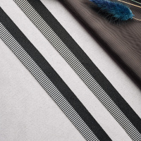 Тесьма репсовая прошитая с ниткой C084-02.07 белый/черный 2,5 см