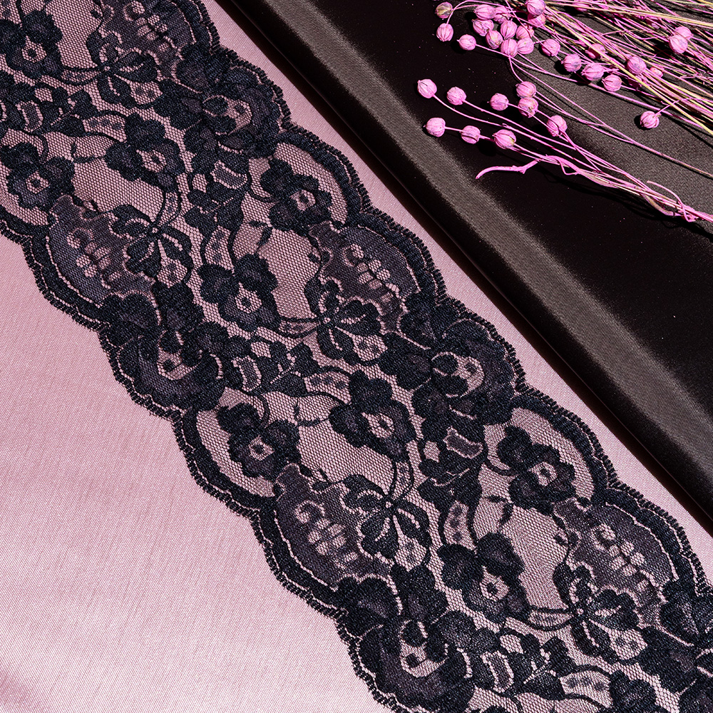 Кружево капроновое 822 черный, 13 см, (91,44 м/22,86 м)